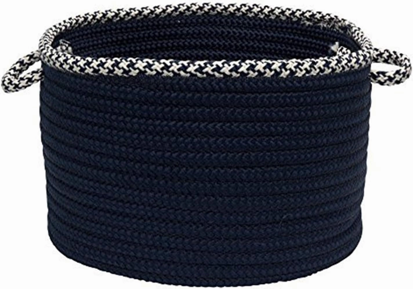 Colonial Mills Hounds Tooth Bright Edge Basket, 18 by 12-Inch, Navy