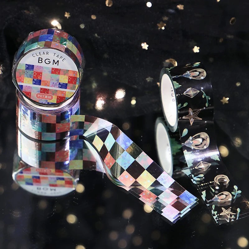 Colourful Squares Clear PET Tape