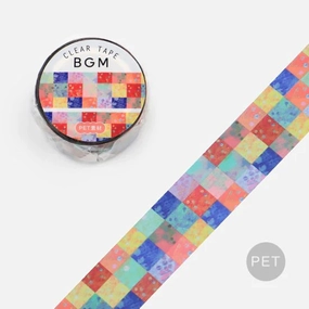 Colourful Squares Clear PET Tape