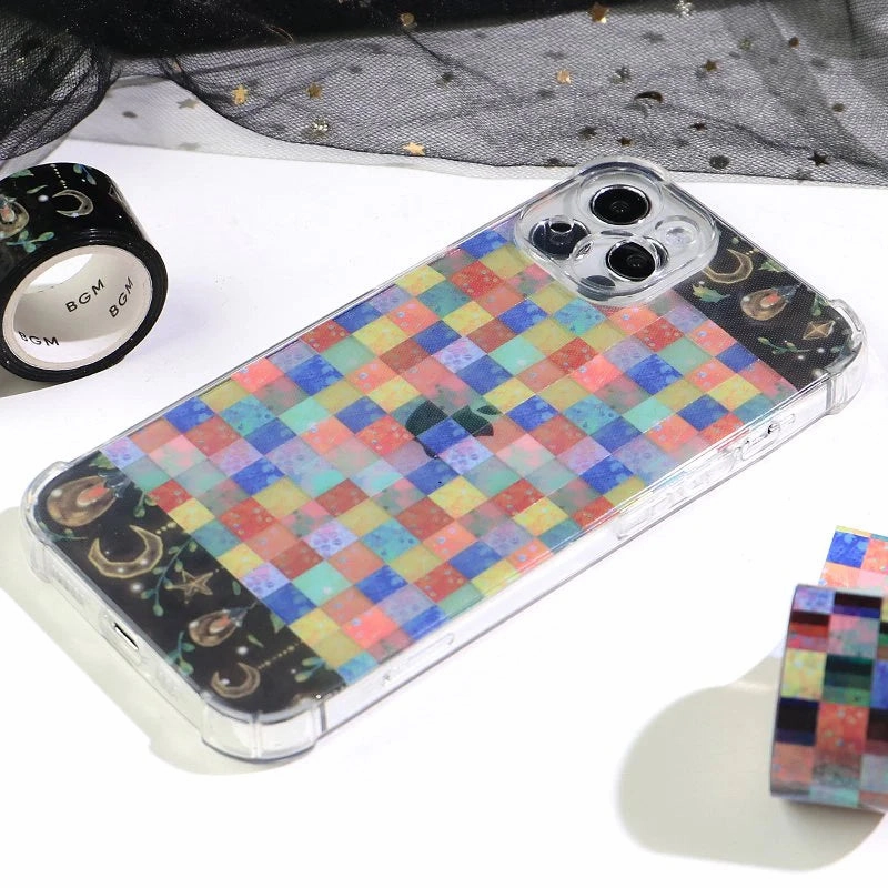 Colourful Squares Clear PET Tape