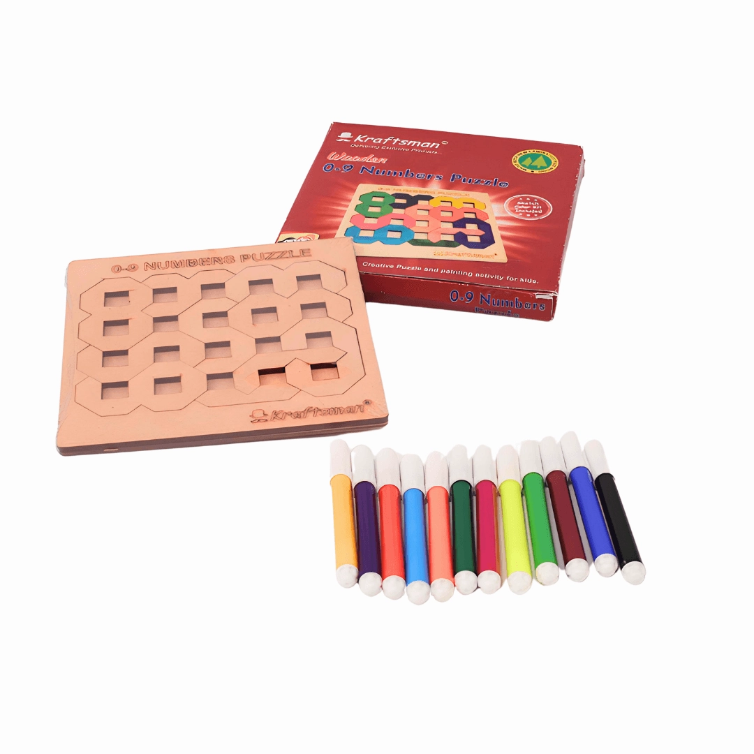 COMBO OF 4 Kraftsman Colouring Animal Puzzles/Layered Puzzle for Kids | Color Kit Included with Random Design