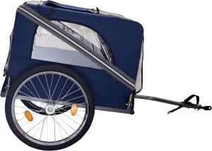 Comfortable Dog Bike Trailer for Adventurous Outings, Durable & Safe, Small and Medium Dogs, Blue-Gray