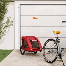 Comfortable Pet Bike Trailer for Memorable Adventures, Durable Fabric and Iron, Small Pets, Red