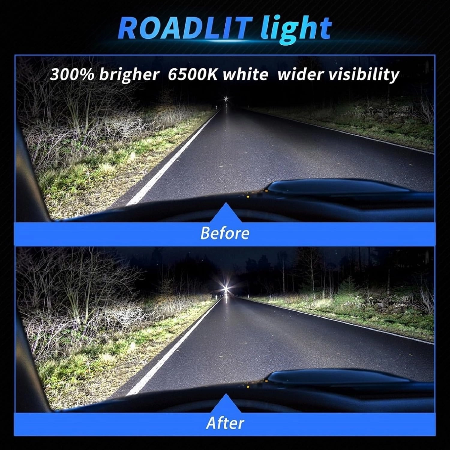 Compatible for (Year: 2015-2023) Ford F150 Light Bulbs,9005 High Beam H-11 Low Beam and 9145 Fog Light Bulb Set,6500K White Plug-and-Play Super Bright Lights Bulbs - 6 Pack
