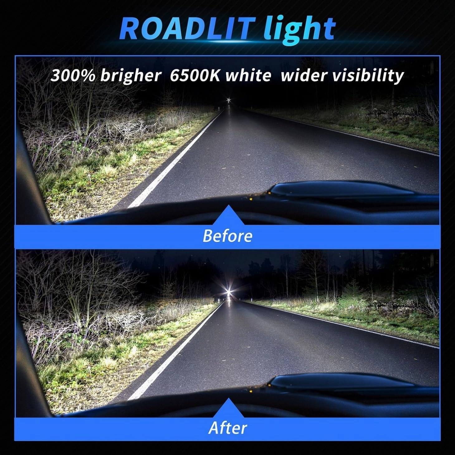 Compatible for (Year: 2019 2020 2021 2022 2023) Dodge RAM Light Bulbs 1500 2500 3500, 9005 High Beam H-11 Low Beam h-11 Fog Lights, 6500K Light Set, Plug n Play, Powersports Bulbs - 6 Pack