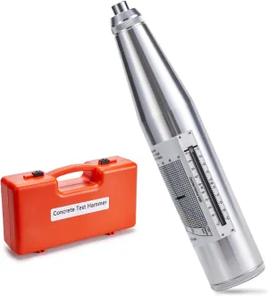 Concrete Rebound Hammer Tester, Concrete Strength Hardness Tester Resiliometer Test Meter Tool 10-60Mpa 1450-8702psi, Portable Resiliometer Test with English Label and Calibration Certificated