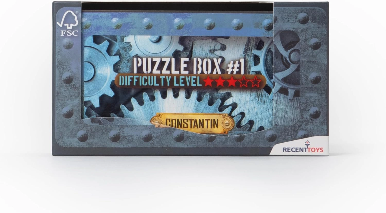 Constantin Puzzle Box Level #1, Brain Teasers for Teens Adults Kids Boys Girls Wooden Puzzle Box