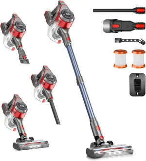 Cordless Stick Vacuum Cleaner - Rechargeable, 35Kpa Powerful Vacuums with Detachable Battery Display, Max 45Mins Runtime, 8 in 1 Handheld Vacuum for Hardfloor & Carpets Pet Hair
