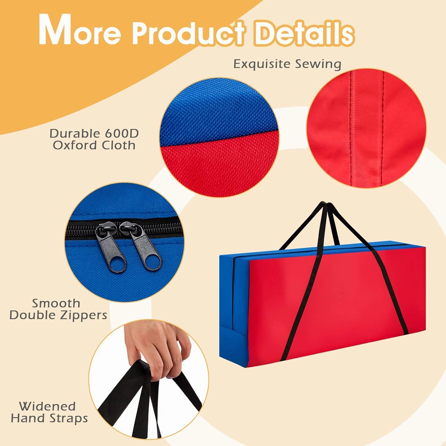 COSTWAY Jumbo 4-to-Score Giant Game Set with Storage Carrying Bag, 4 in A Row for Kids and Adults, Game Set with 42 Jumbo Rings & Quick-Release Slider, Perfect for Family Game