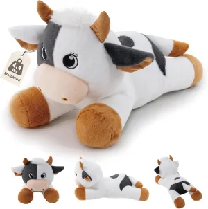Cow Weighted Stuffed Animal for Adults, Big Weighted Cow Plush Toys, Soft Farm Plush Toys, Large Stuffed Animals, Gifts for Kids on Birthday Children's Day Christmas(23", 4.4lbs)