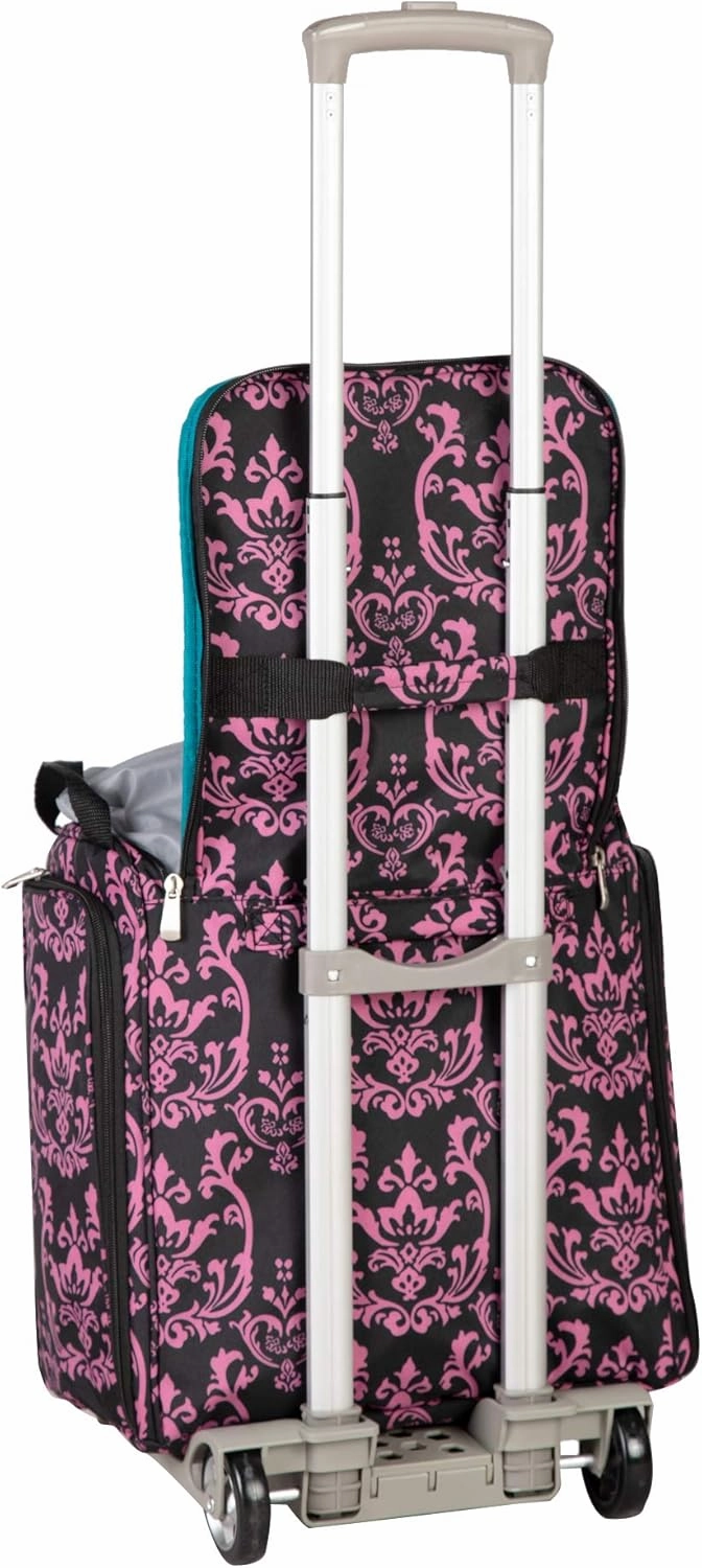 Crafter’s Tote Bag Organizer, Storage Bag for Craft Supply, and Scrapbooking Carrier w/Handle and Wheels