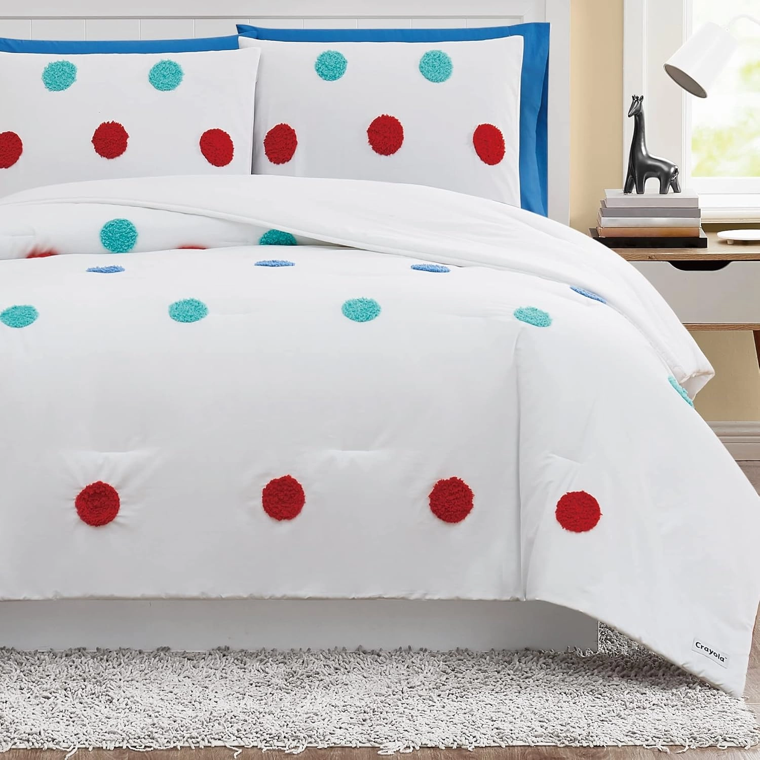 Crayola Fuzzy Dot 3 Piece Full/Queen Comforter Set