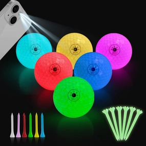 Crestgolf Led Glow Golf Balls in The Dark, Night [Built-in 4 Led] Lights Golf Balls Bright for Golf Long Distance