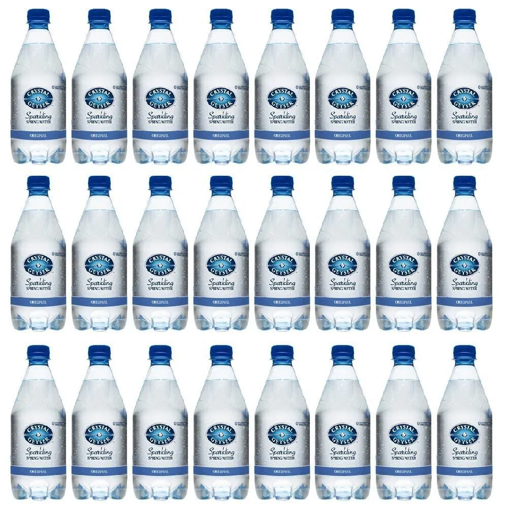 Crystal Geyser Natural Sparkling Spring Water, Unflavored, No Artificial Ingredients or Sweeteners, Carbonated, Non GMO Pure, light and crisp, 18 Fl Oz (24 Pack)