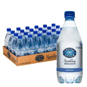 Crystal Geyser Natural Sparkling Spring Water, Unflavored, No Artificial Ingredients or Sweeteners, Carbonated, Non GMO Pure, light and crisp, 18 Fl Oz (24 Pack)