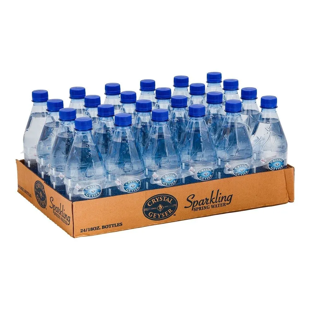 Crystal Geyser Natural Sparkling Spring Water, Unflavored, No Artificial Ingredients or Sweeteners, Carbonated, Non GMO Pure, light and crisp, 18 Fl Oz (24 Pack)