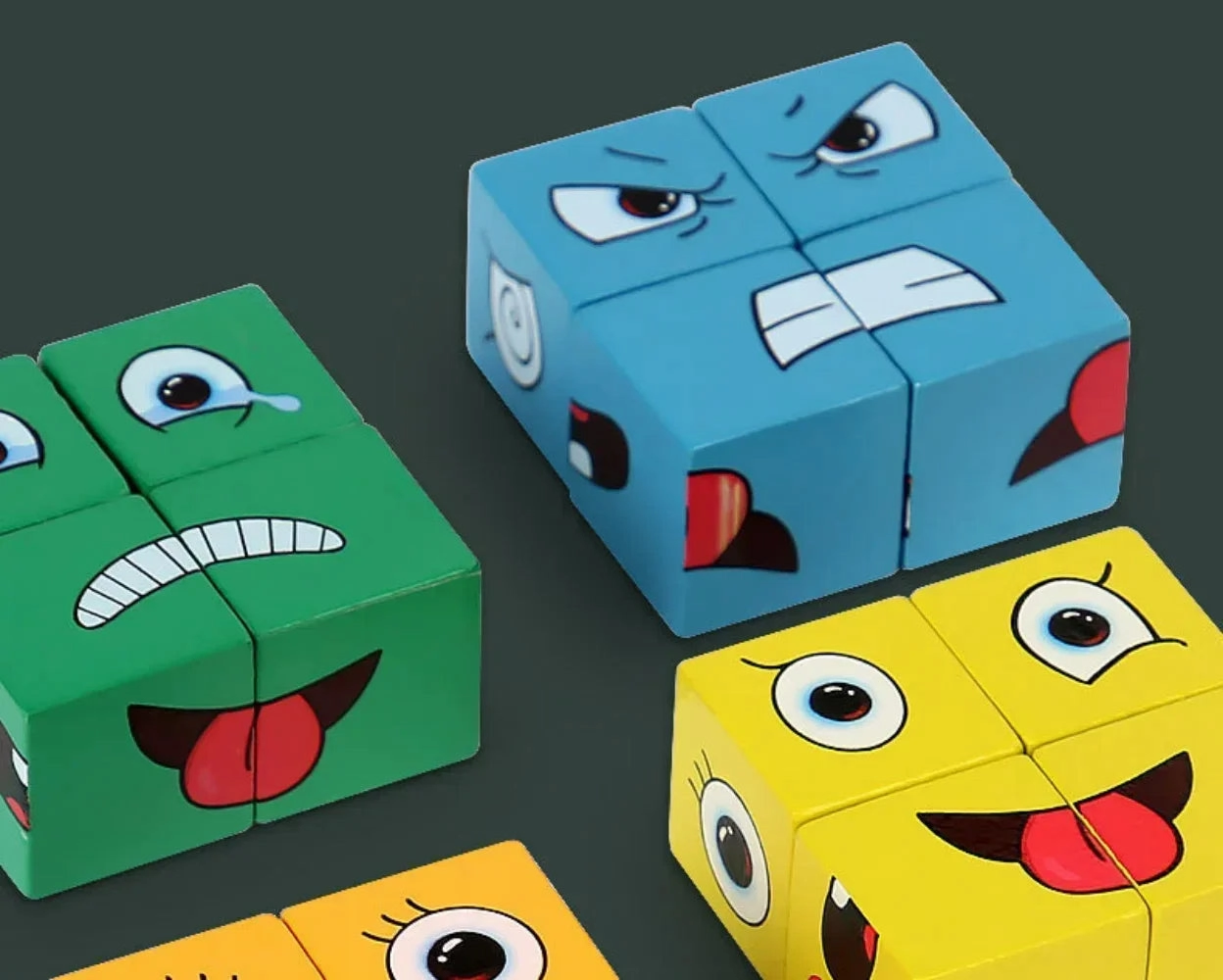 Cube Face Changing Puzzle Building Blocks Game