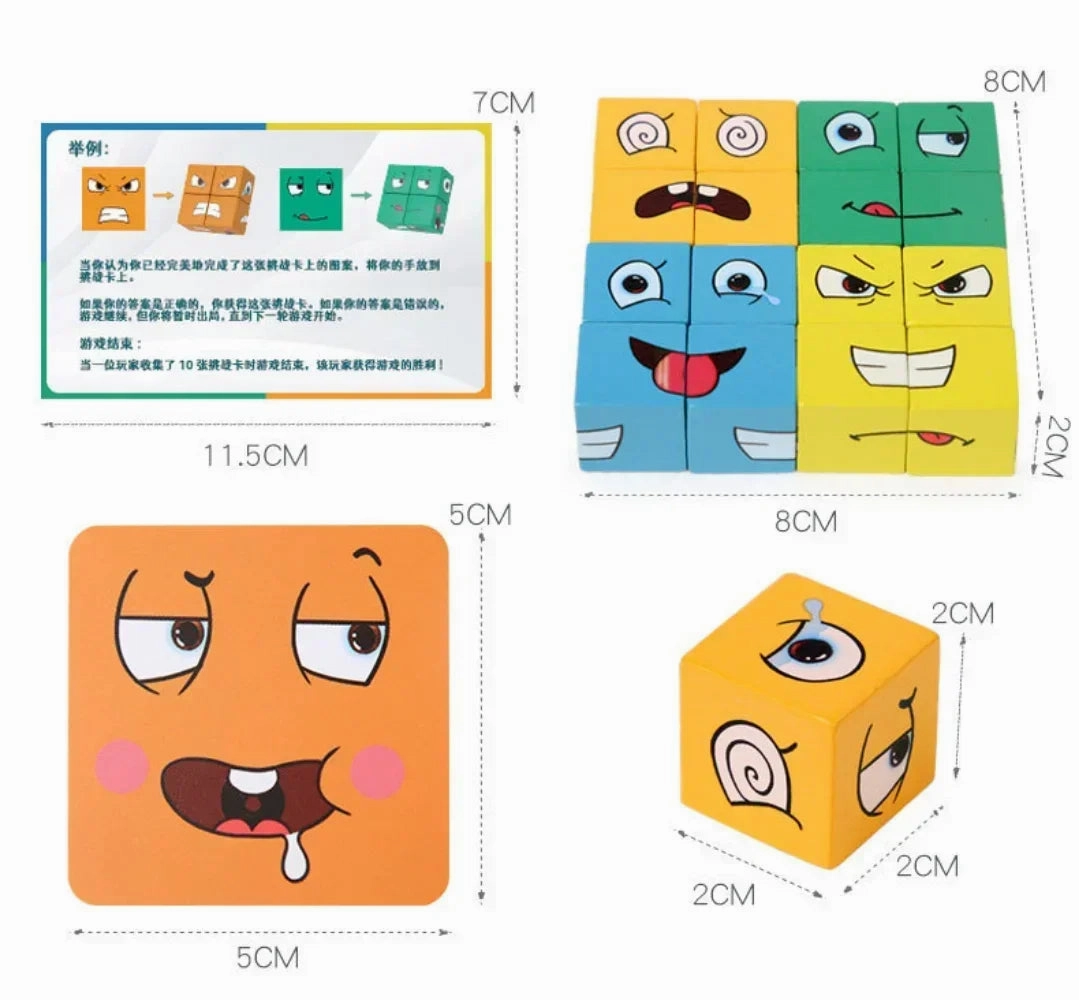 Cube Face Changing Puzzle Building Blocks Game