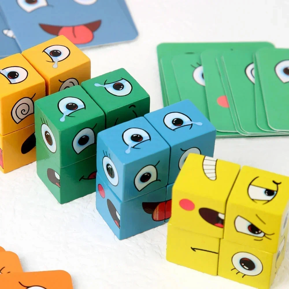 Cube Face Changing Puzzle Building Blocks Game