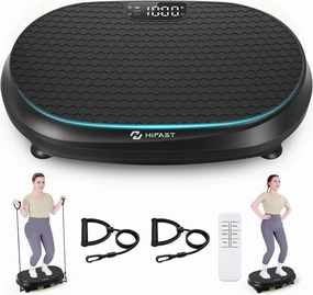 Curved Vibration Plate Exercise Machine, Full Body Vibration Plate for Lymphatic Drainage Weight Loss, 9 Auto Modes and 120 Adjustable Speeds, 400Lbs Capacity Vibration Plate Machine for Home