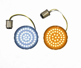 Custom Dynamics Set of Genesis® 4 Solid Amber/White (Halo Free) Bullet Style LED Motorcycle Turn Signal Inserts