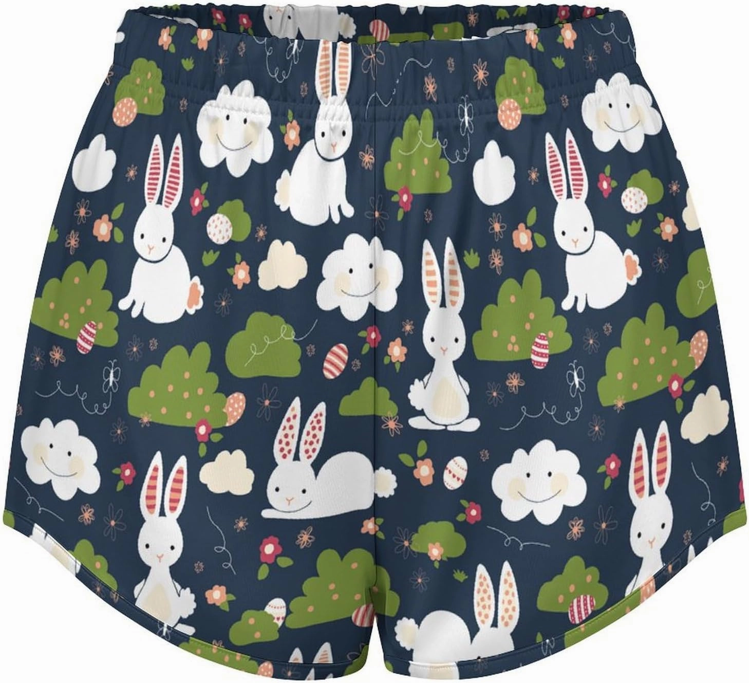 Cute Easter BunniesWomen's Sports Shorts, Casual Home Set, Suitable for Sports, Home