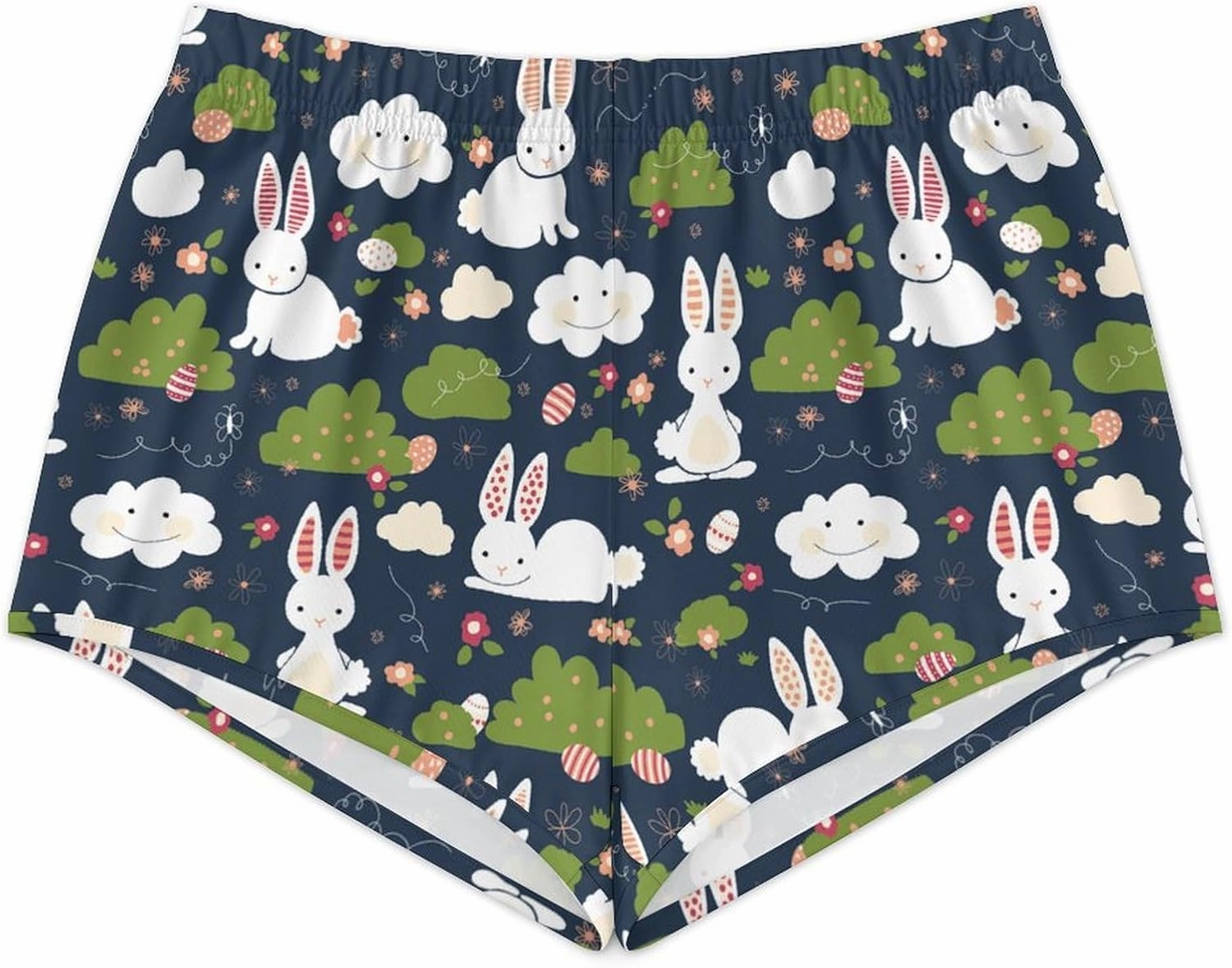 Cute Easter BunniesWomen's Sports Shorts, Casual Home Set, Suitable for Sports, Home