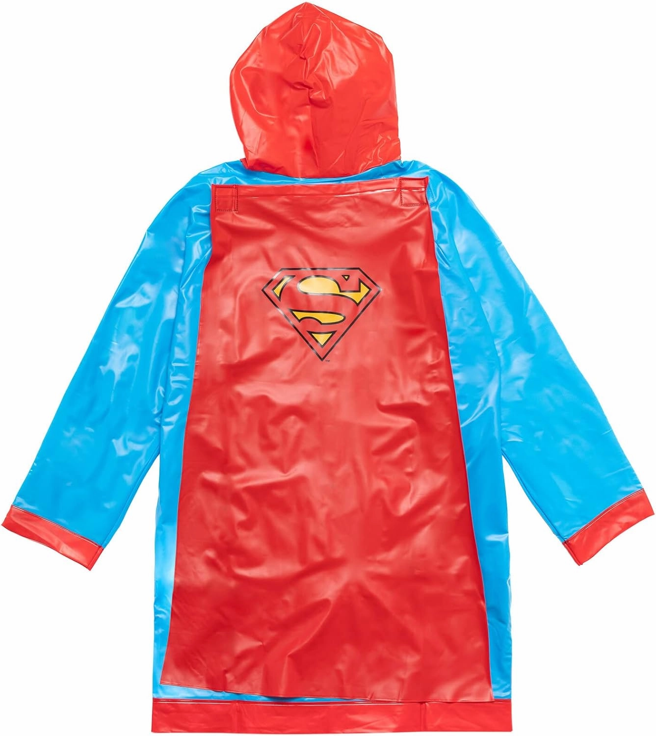 DC Comics Justice League Superman Batman Waterproof Rain Jacket Cape and Umbrella 3 Piece Set Toddler to Little Kid