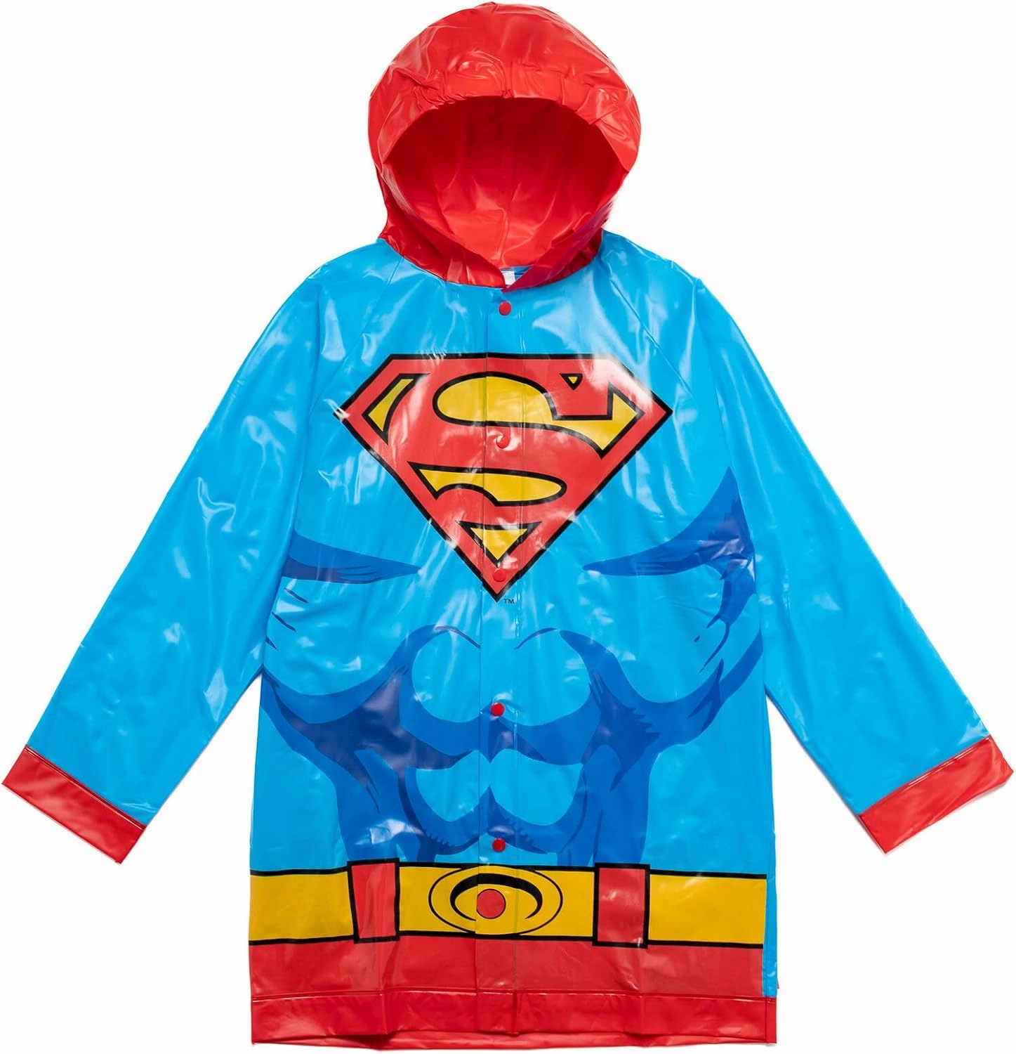DC Comics Justice League Superman Batman Waterproof Rain Jacket Cape and Umbrella 3 Piece Set Toddler to Little Kid