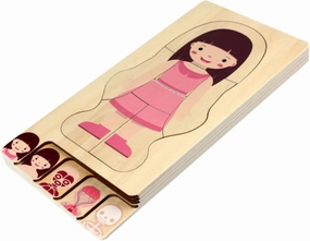 DECHOUS Safety Wooden Puzzle Toy Body Constitution for Boys and Girls Adults 1pc Educational Toy