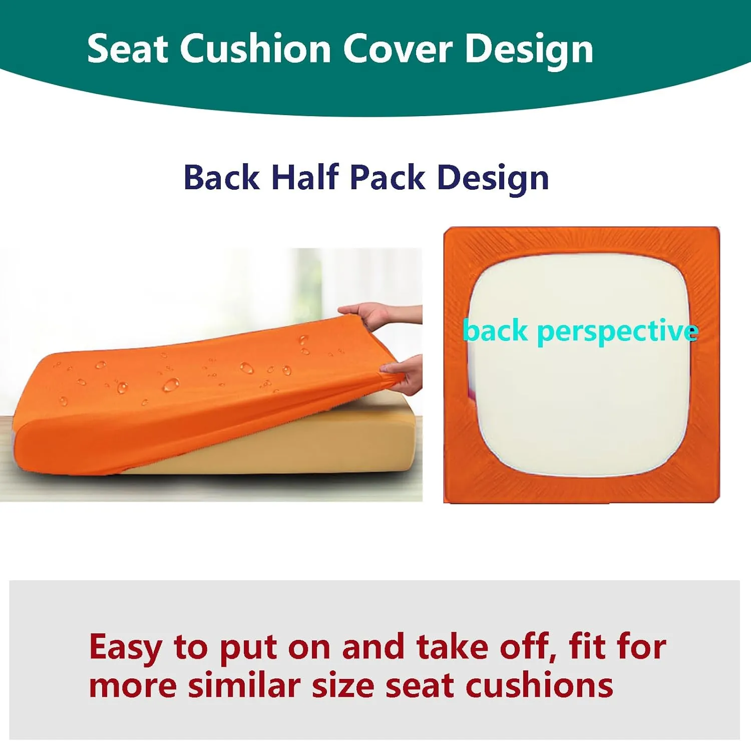 Deep Seating Patio Cushion Set Covers Replacement, Durable Outdoor Cushions Cover, 4Pcs Patio Furniture Cushions Slipcovers with Zipper, 28x28x6, 28x13x6, Orange
