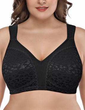 Deyllo Women's Full Coverage Plus Size Comfort Minimizer Bra Wirefree Non Padded