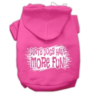 Dirty Dogs Screen Print Pet Hoodies Bright Pink Size Sm (10)