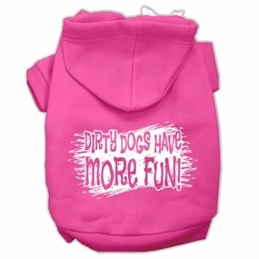 Dirty Dogs Screen Print Pet Hoodies Bright Pink Size XS (8)
