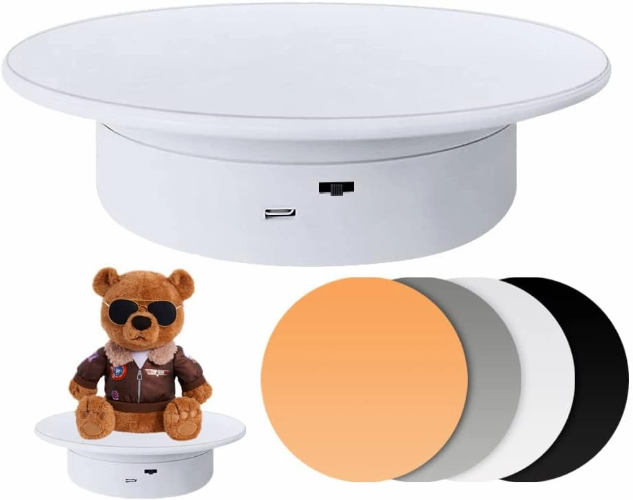 Display 360 Degree Electric Turntable,for Small Product Display, 7.87in Diameter product photography turntable