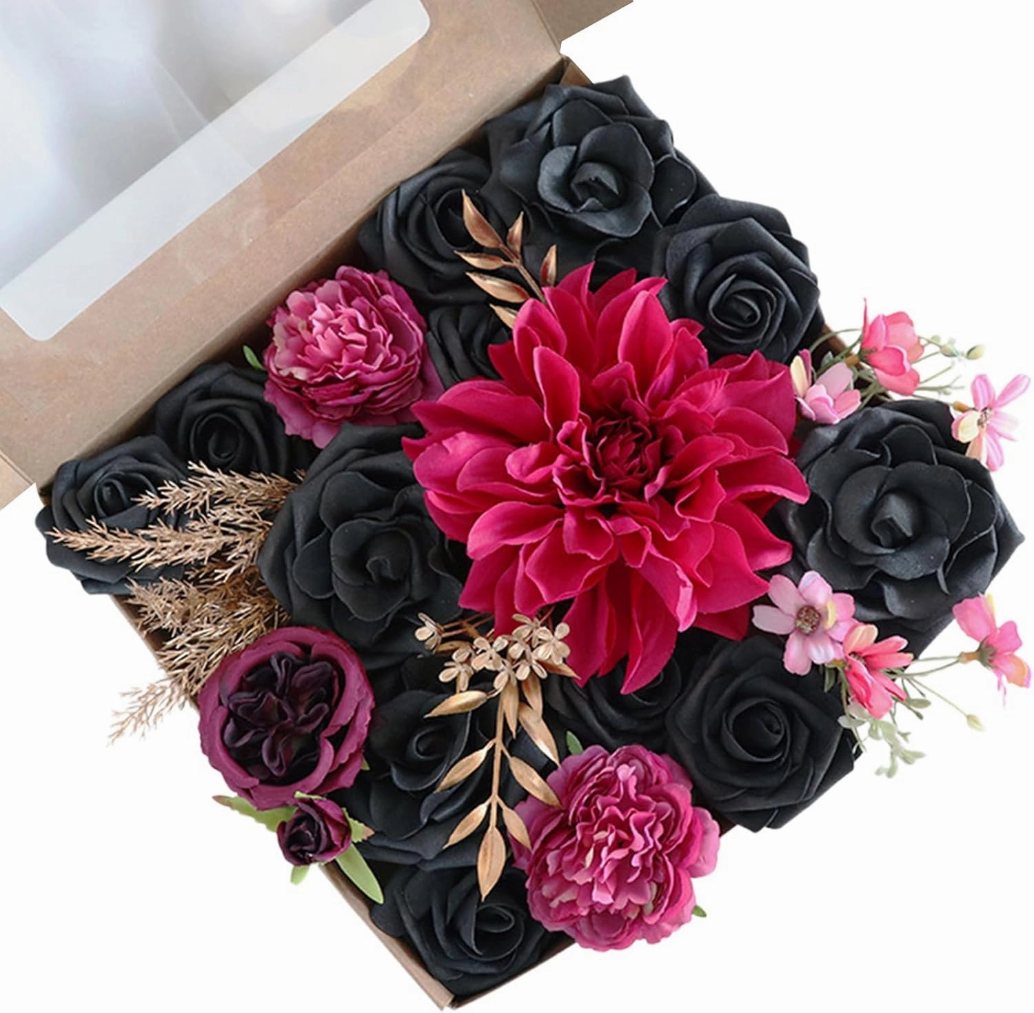 Distinctive Roses Box Portable Flower Packaging Box Wedding Decoration Bag Handbag For Birthday