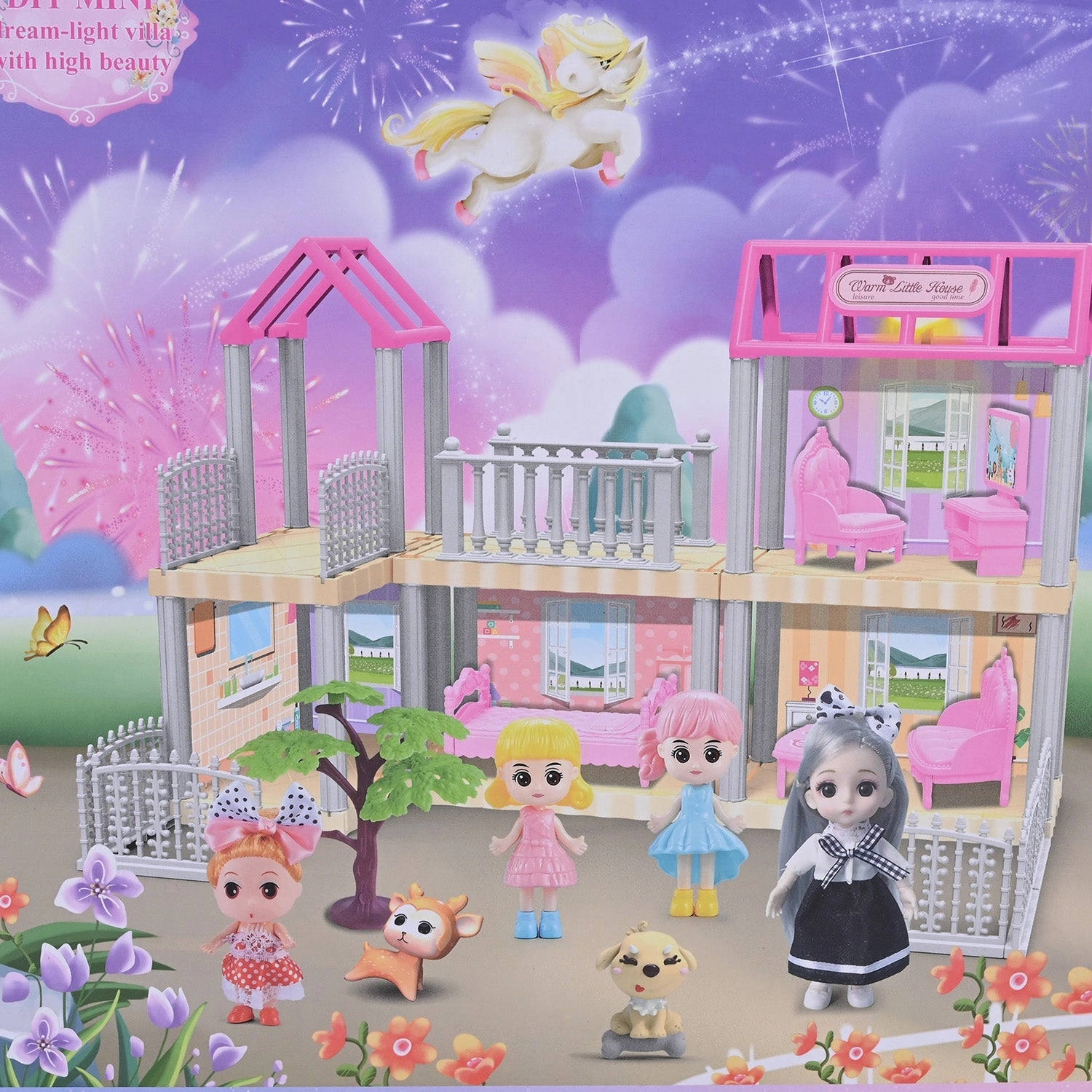 DIY Doll House Villa Set For Kids