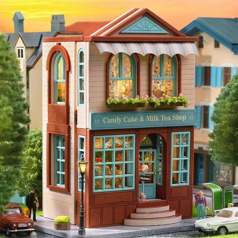 DIY Miniature House | Candy Cake & Milk Tea Shop Dollhouse Kit