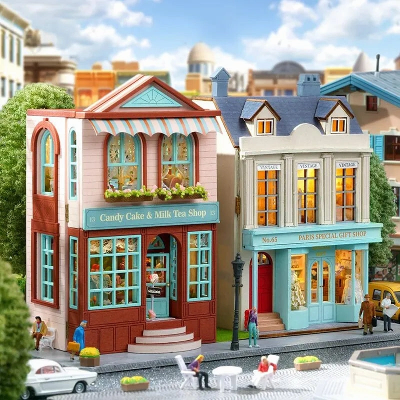 DIY Miniature House | Candy Cake & Milk Tea Shop Dollhouse Kit
