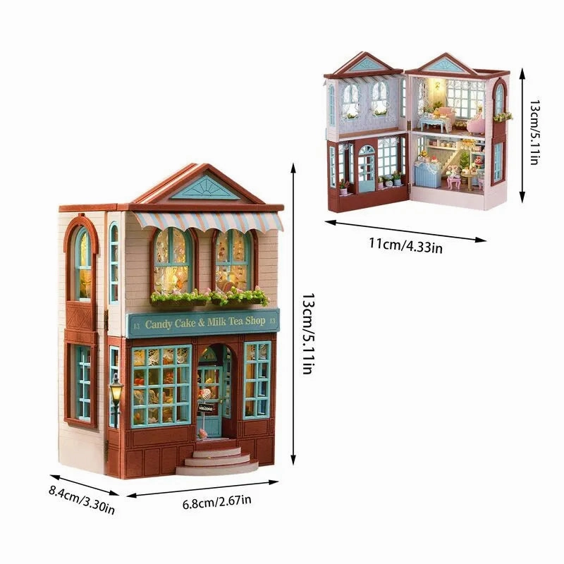 DIY Miniature House | Candy Cake & Milk Tea Shop Dollhouse Kit