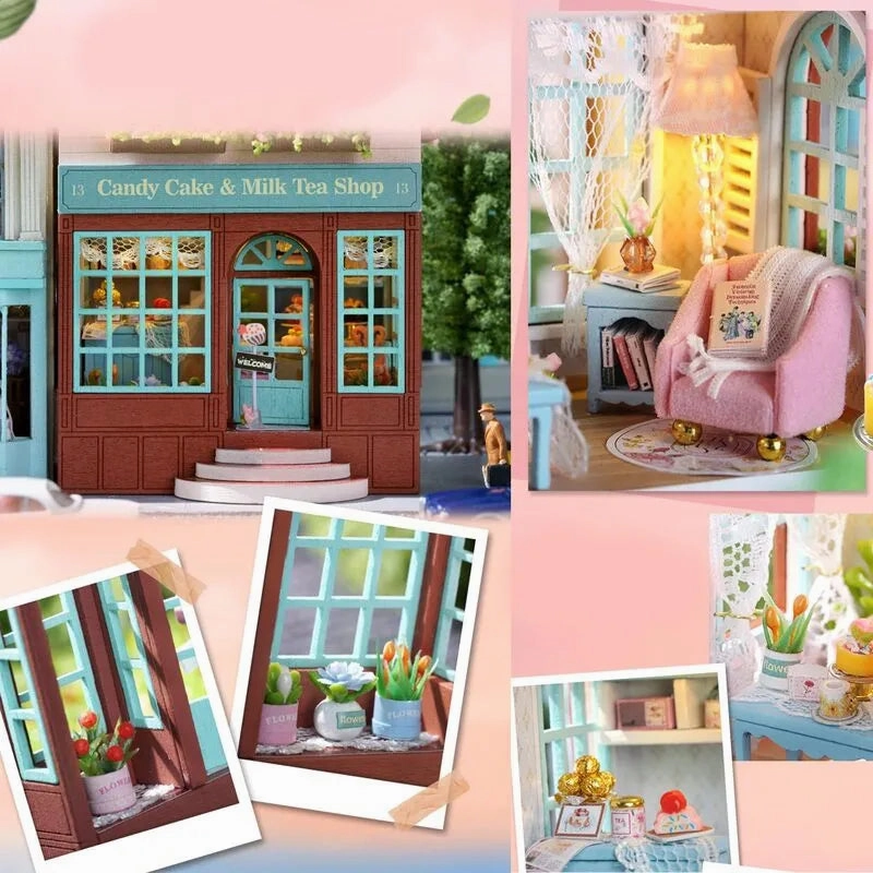 DIY Miniature House | Candy Cake & Milk Tea Shop Dollhouse Kit