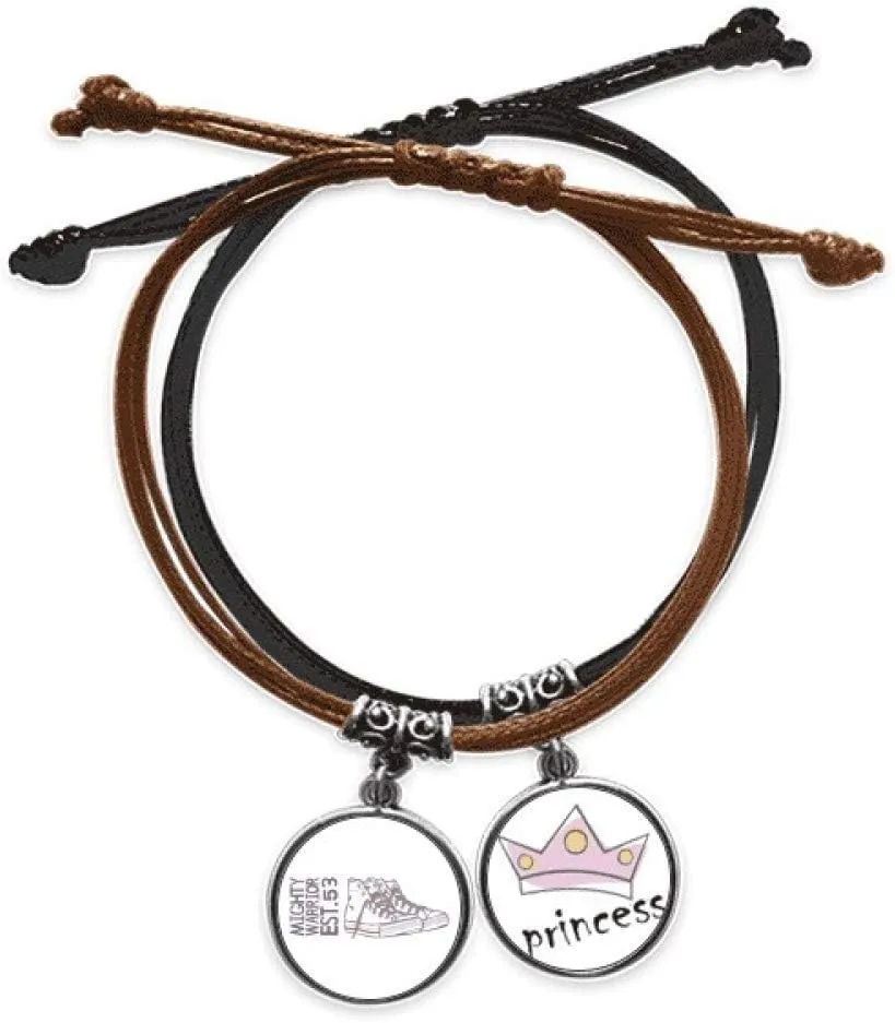 DIYthinker Hand Painted Canvas Shoes Illustration Bracelet Rope Hand Chain Leather Princess Wristband