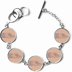 DIYthinker Hand Painted Canvas Shoes Illustration Bracelet Chain Charm Bangle Jewelry