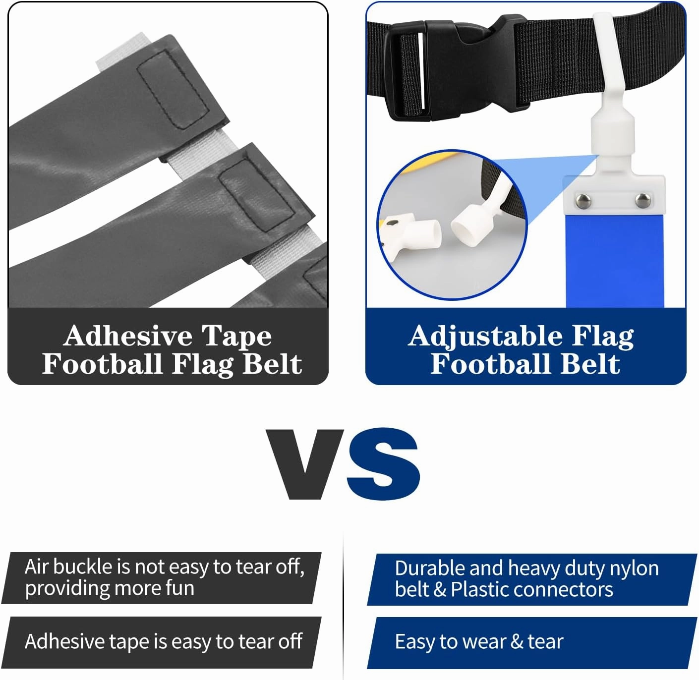 DkOvn Flag Football Belt, 2/4/10/14pcs Adjustable Flag Football Belt with Belt and Flags, for Youths, Adults