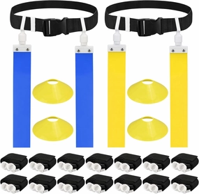 DkOvn Flag Football Belt, 2/4/10/14pcs Adjustable Flag Football Belt with Belt and Flags, for Youths, Adults