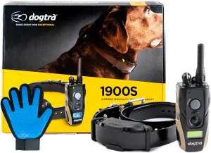 Dogtra 1900S Dog Training Collar with Remote -3/4 Mile Range Dog Locator - Includes Extreme Consumer Products Soft Silicone Pet Grooming Glove