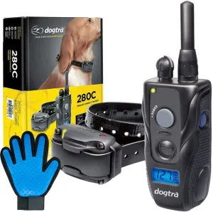 Dogtra Extreme Consumer Products Remote Shock Collar - 280C Collar - Includes Soft Silicone Pet Grooming Glove