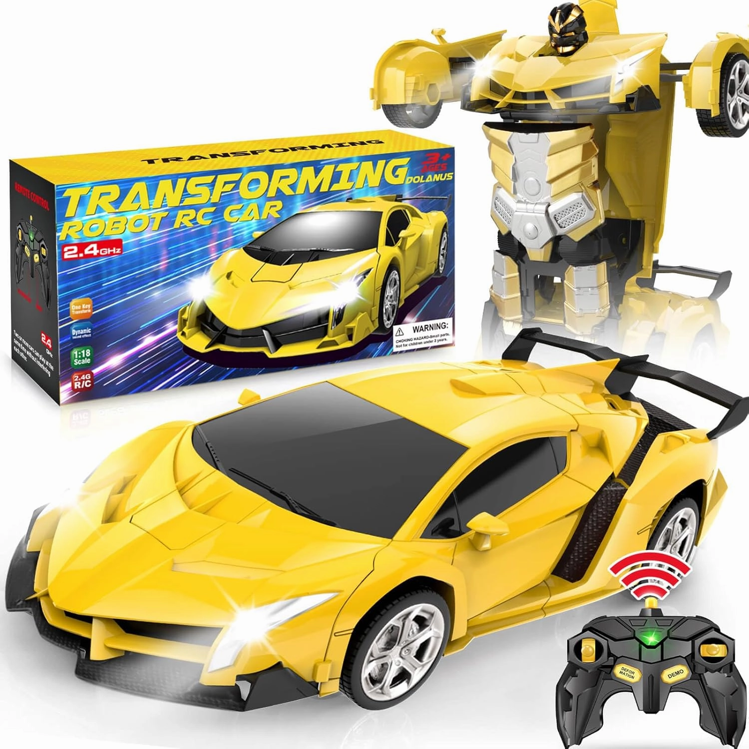 Dolanus Transforming RC Car - Kids' Robot Toy