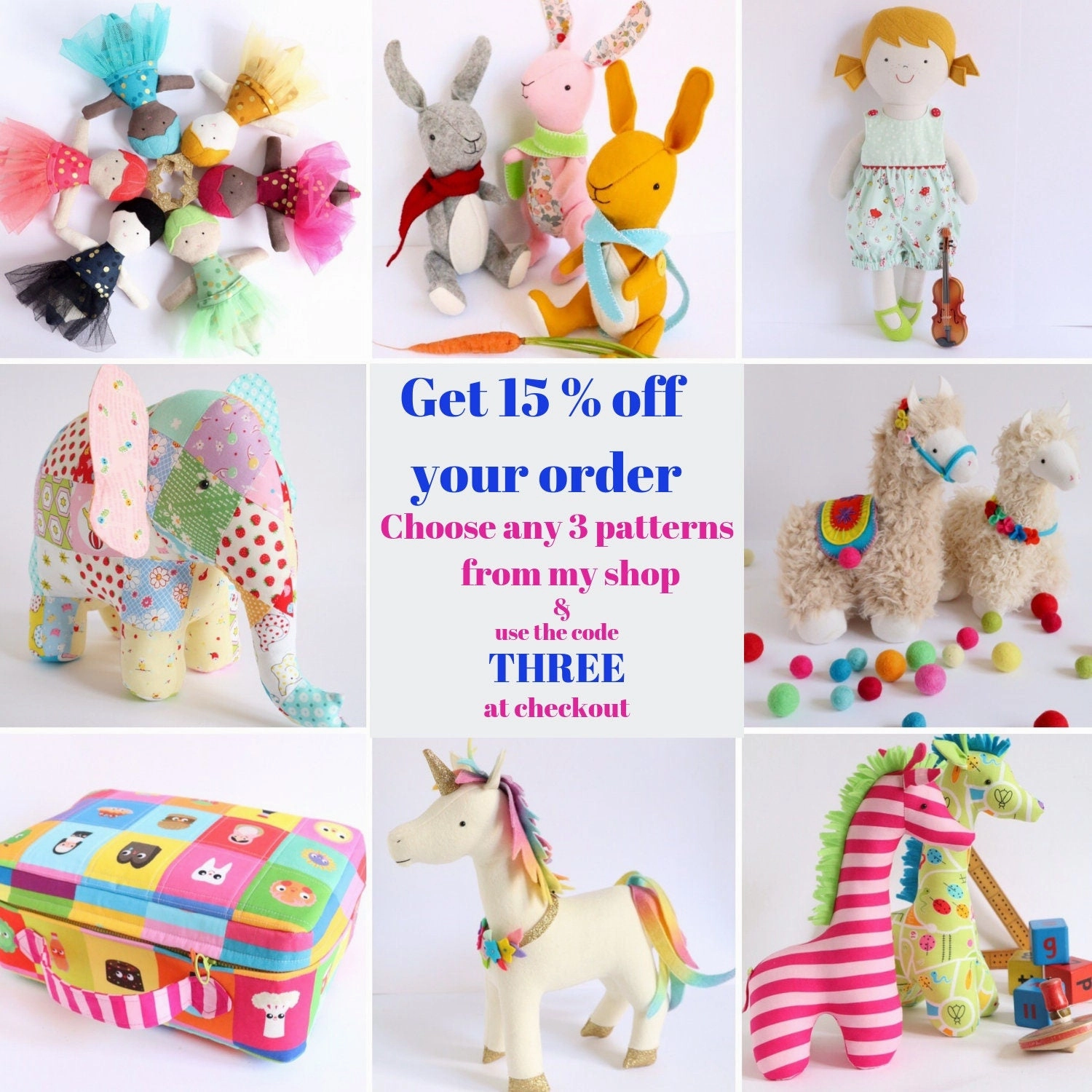 Doll House: doll and bag sewing pattern