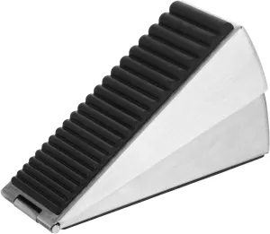 Door Stoppers for Bottom of Door, Adjustable Large Spring Heavy Duty Door Stopper, Tall up to 3" Stainless Steel & Rubber Door Stop Wedge Suits Any Heavy Doors (2, Silver)